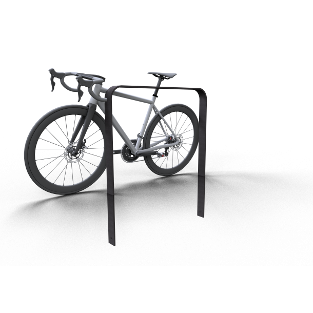 Lean-on hoop made of flat bar steel | bent, 80 x 12 mm | in curved design | without cross bar | total width: 1000 mm | hot-dip galvanized and coated DB 703